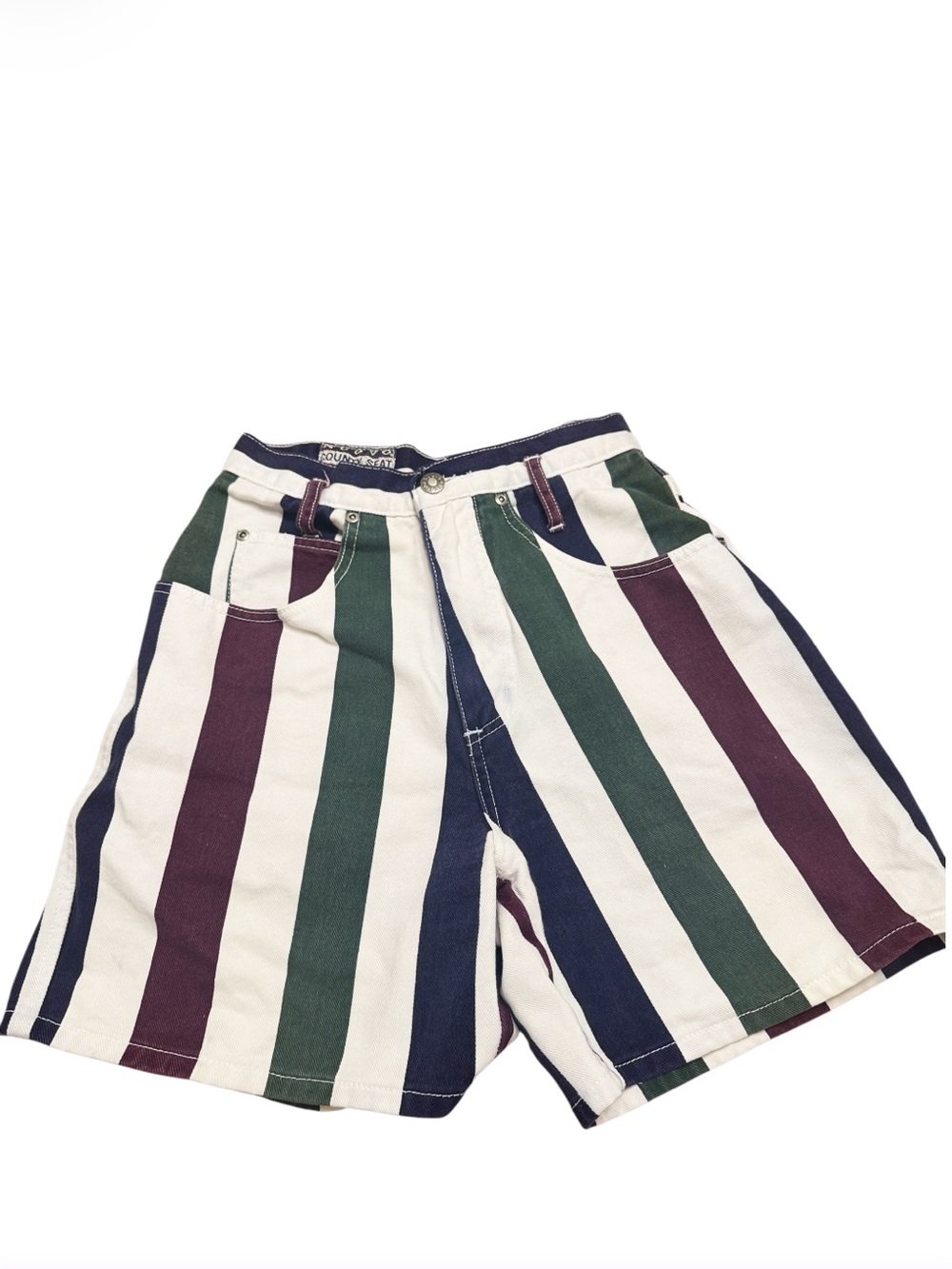 Vintage 1980s Nuovo County Seat Jeanswear striped denim shorts Size 3/4 or 24